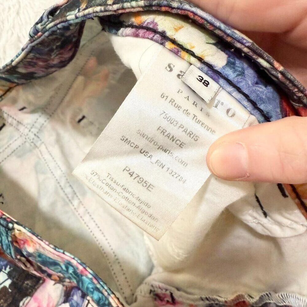 Women Sandro Flora Mid Waist Denim Skinny Jeans Vintage In Multi Color Size US 6 - Picture 7 of 8